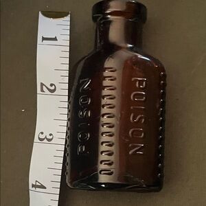Vintage Brown Poison Bottle